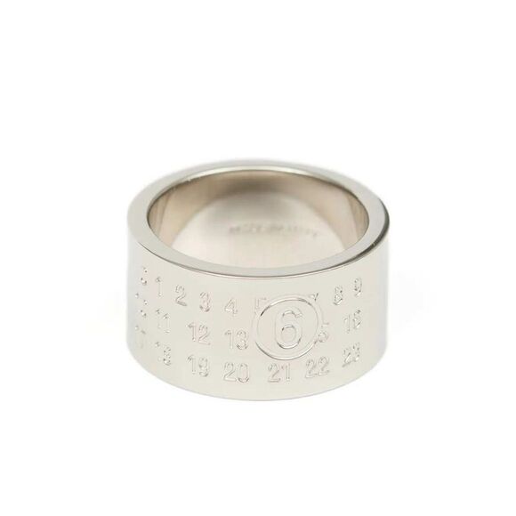 Mm6 Maison Margiela Men Minimal Ring With 4Mm Logo